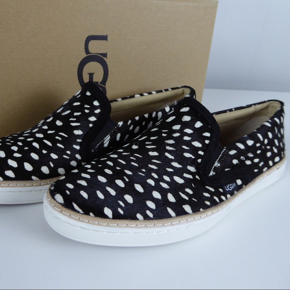UGG Soleda Exotic Leather Sneaker Spotted Cow Hair